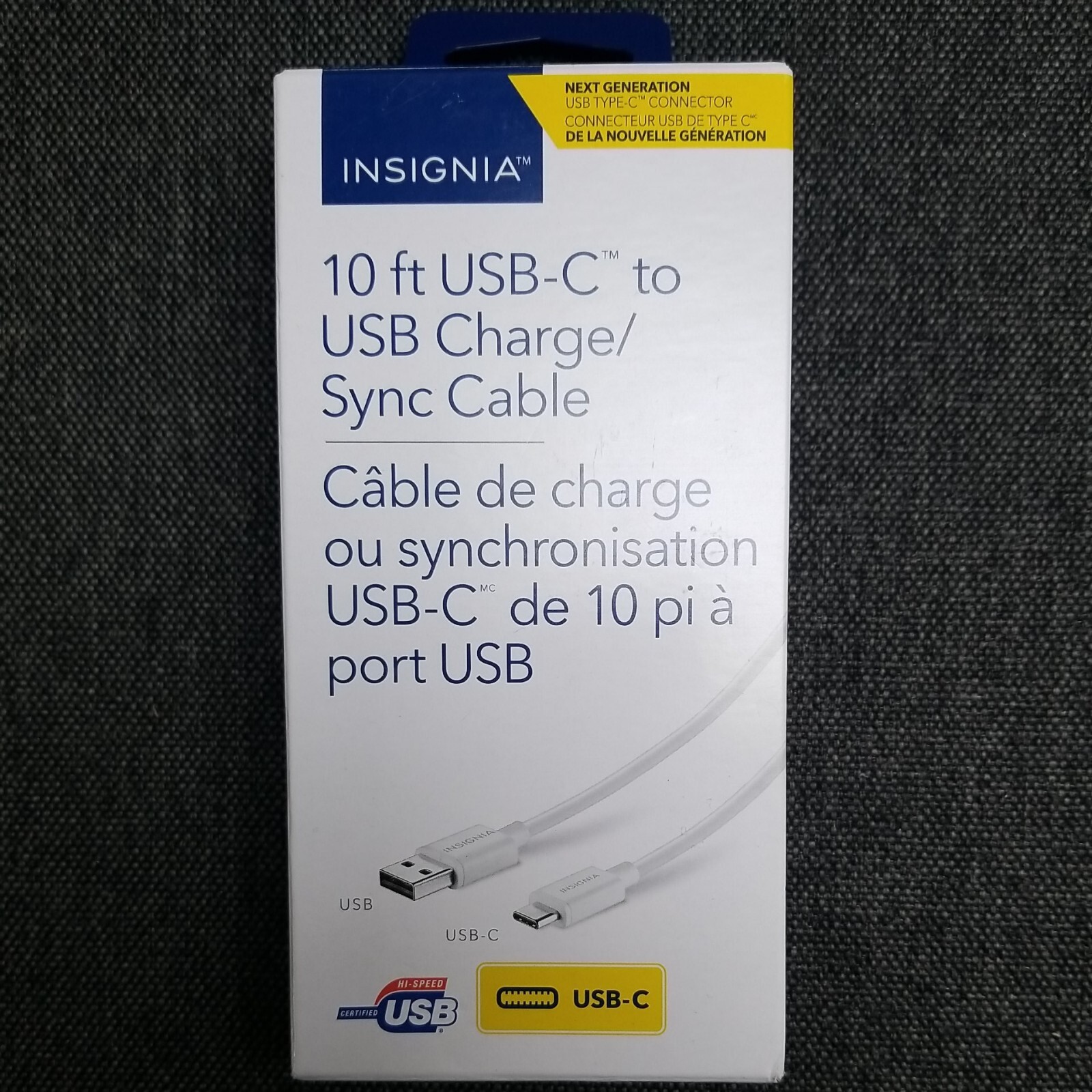 Insignia 10 ft. USB to USB-C Sync and Charge Cable White NS-PWLG2-C