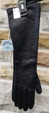 Vintage Aris Sil Straw Women's Soft Nylon Black gloves Size 7. Formal Gloves