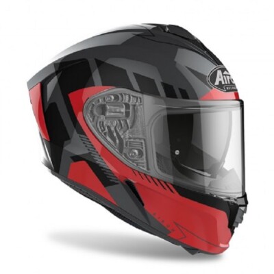 Full Face Motorcycle Helmet Airoh Spark Rise Black Red Helmet Casque