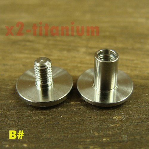 2pcs Titanium 5mm 6mm 8mm Flat head Chicago Screw Rivets Bolt Belt Fasteners - Picture 7 of 10