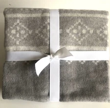 Pottery Barn Fair Isle 26" Euro Pillow Cover Sham ~ Gray ~ NWOT