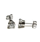 GIA certified 14k white gold 1.41ct VS2 F round diamond 4 Prong stud earrings — photo 5