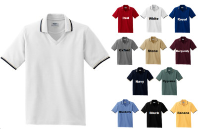 Port Authority Women's Cool Mesh Golf Polo Shirts with Tip Stripe Trim NEW L431