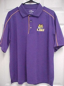 lsu golf polo