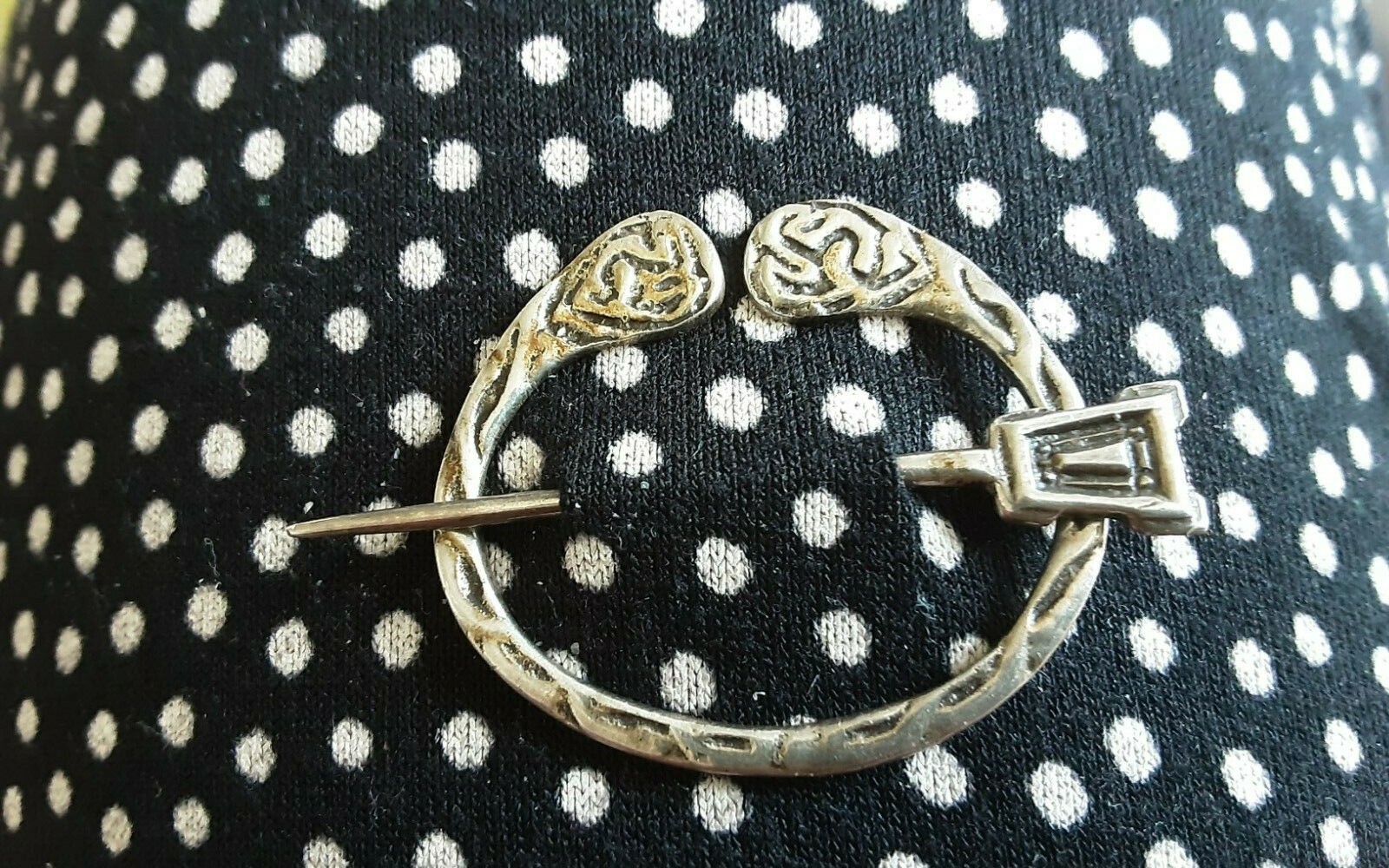 Scottish Solid Silver Celtic Knot Penannular Pin … - image 8