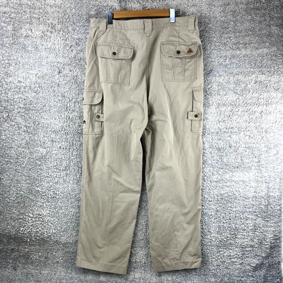 Camel Trophy cargo pants Mens size W38 L29 khaki cotton zip fly outdoors - image 3 of 4