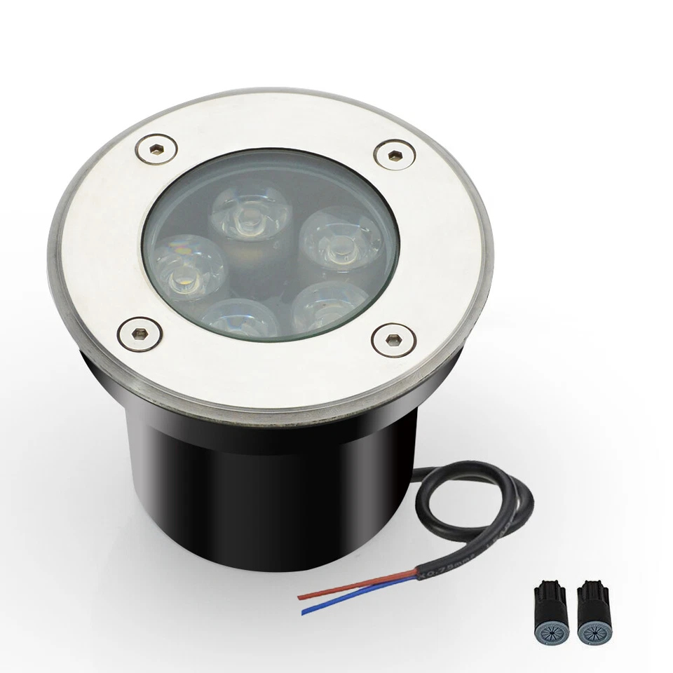 4 peças luzes LED no solo poço jardim externo jardim jardim paisagem luz 6000K 12V 5W - Imagem 4 de 4