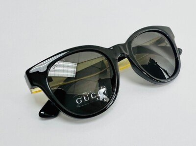 GUCCI GG1159S Round Black Crystal Yellow Stripe Unisex  display picture 2
