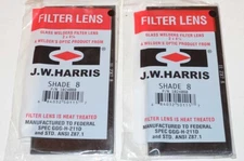 NEW Harris Shade 8 Welding Helmet Glass Filter Lens 2"x4.25" 1024050 (LOT OF 2)