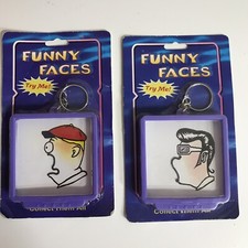 Funny Faces Novelty Toys Keychains 2 Pieces