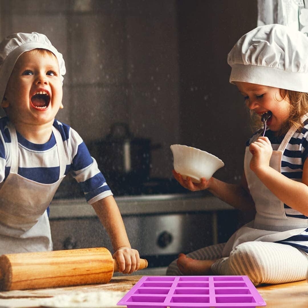 Large Rectangle Silicone Mold 2 PCS 8-Cavity Granola Bar Nutrition Cereal Bar