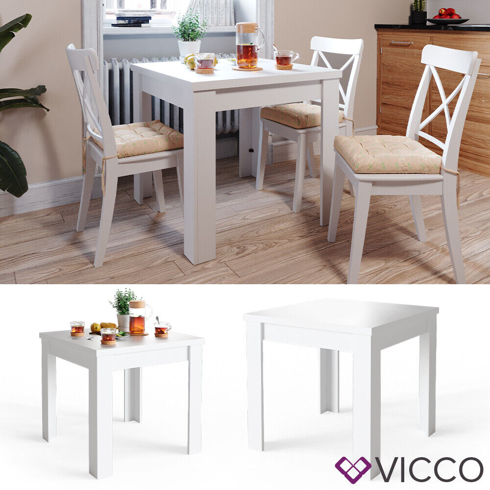 Immagine 1 - Tavolo da cucina Namos 80x80cm bianco piccolo quadrato Vicco