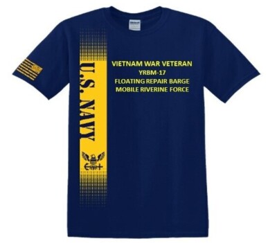 YRBM 17 FLOATING REPAIR BARGE VIETNAM MRF*VINYL&SILK SCREEN*NAVY LICENSED SHIRT