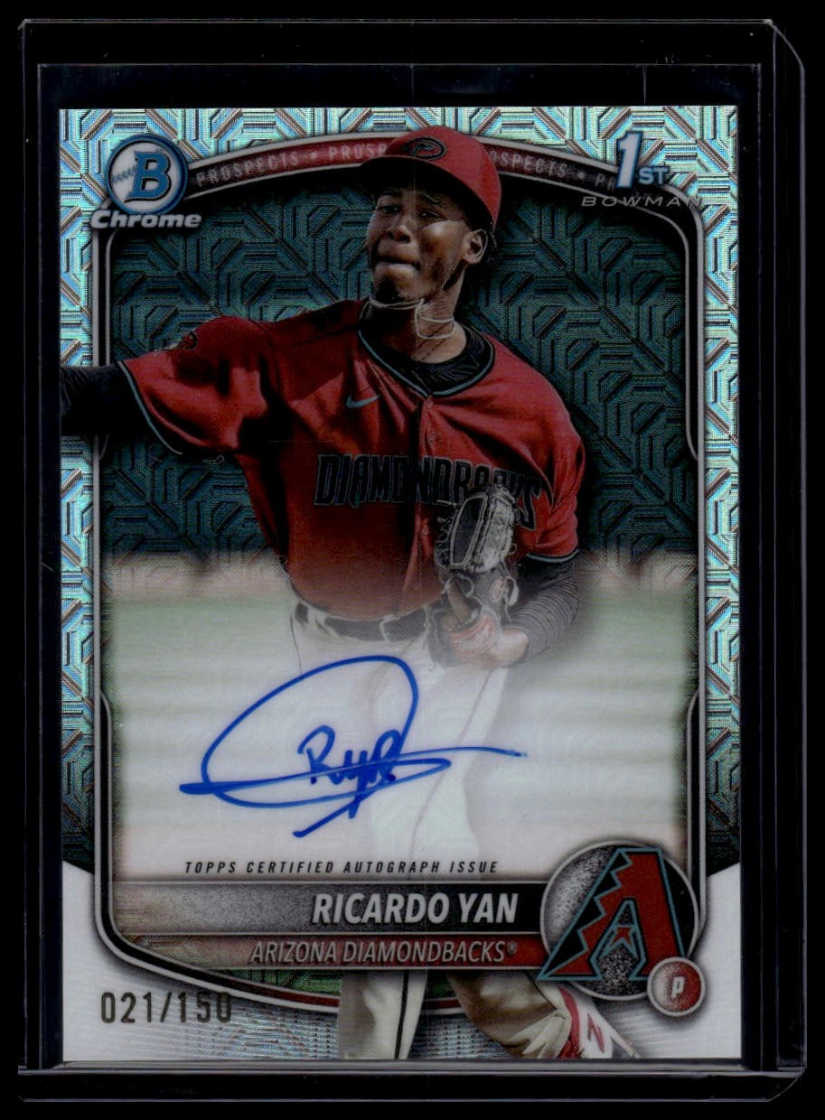 2025 Bowman #CPA-RY Ricardo Yan Chrome Prospect Auto HTA Choice Refractor #/150