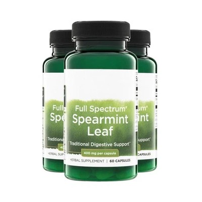 3-Pack Full Spectrum Spearmint Leaf Capsules - Digestion Support - 180 Caps
