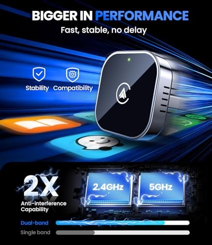 2 in 1 Wireless CarPlay and Android Auto Adapter, Easy Setup Plug and Black - Picture 5 of 7