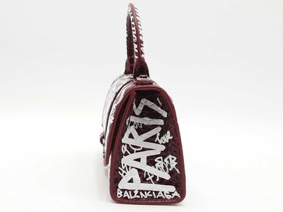 Balenciaga Xs Hourglass Graffiti Bag Red Aa0326rrzsa | eBay