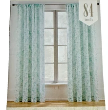 Shadow Stripe Serena Aqua Curtains Drapes Set of 2 Panels Bed Bath Beyond 42x84"