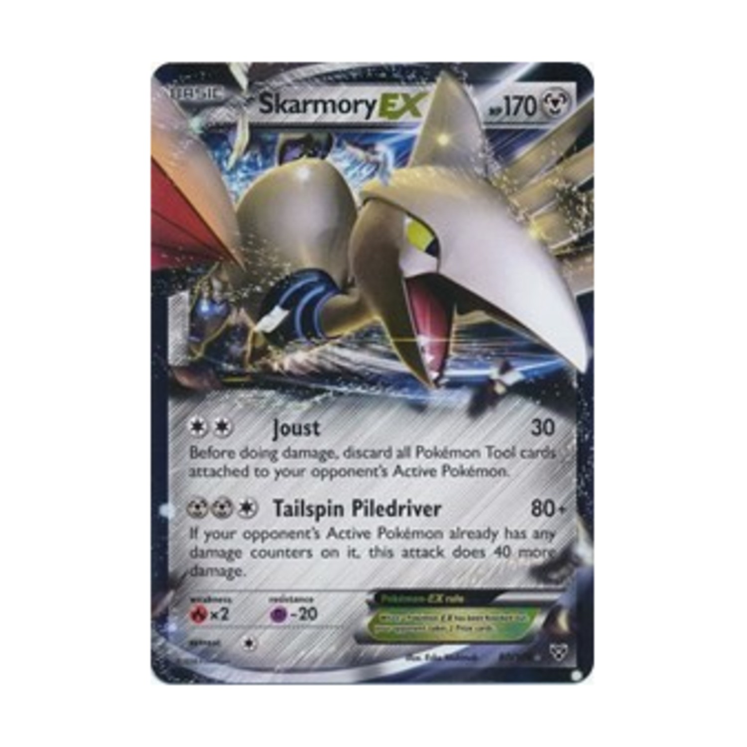 Pokemon XY Base Set Skarmory EX (UR) #80 (Holo) NM