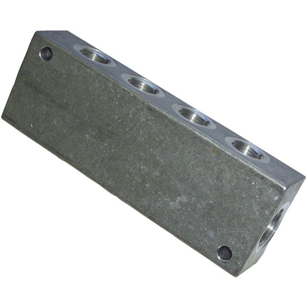 ICH Double Sided Manifold G1/4 Ports 6 x G1/8 Outputs Aluminium 10 bar