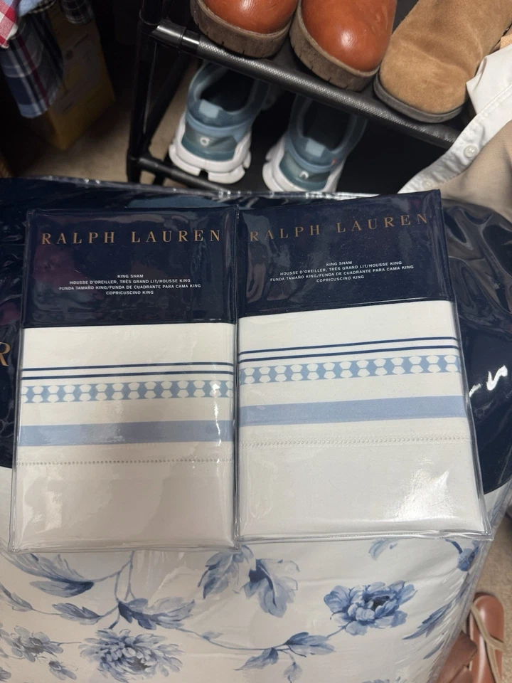 Edredón Ralph Lauren Whitlow Completo/Reina, Azul Blanco Foto 4 de 4