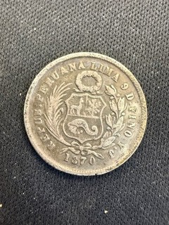 1870 one dinero Peru silver .900 Lot 4242