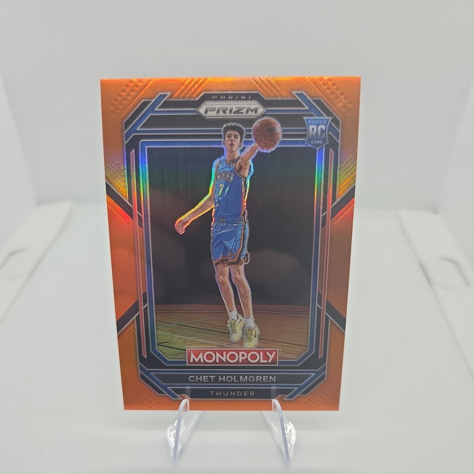 2022-23 Prizm Monopoly #63 Chet Holmgren Orange Prizm RC /124 Thunder