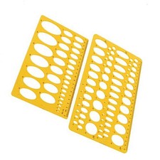 Rocutus 2pcs Ellipse Isometric Oval Geometry College Math Stencil Yellow