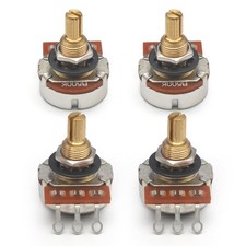 "500K Brass Tone Potentiometer for Electric Guitar Bass - 18-Spline Shaft"