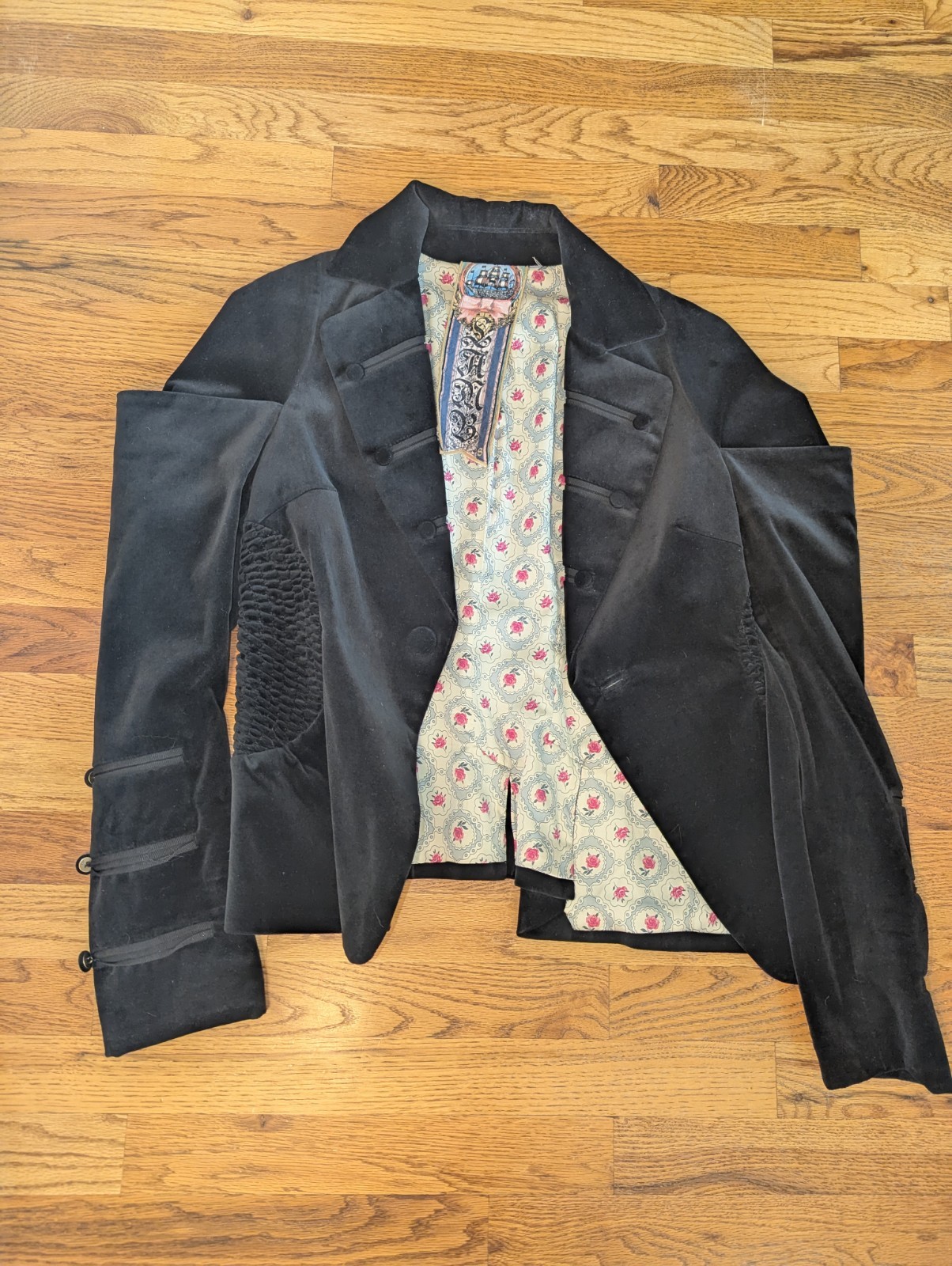 L.A.M.B. Formal Jacket Black with Floral Lining (by Gwen Stefani)