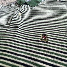 VTG Y2K Tommy Hilfiger Men's L Rugby Polo Shirt Multicolor Striped Cotton Casual