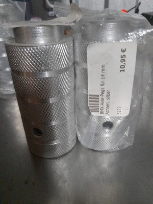 BMX AXLE PAGS 14mm ,2 Stück Silber Alu 