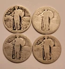 Standing Liberty Quarters 4 Coin Lot 90% Silver Junk Silver $1 Face