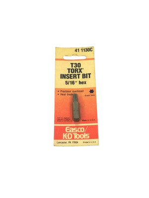 EASCO 411130C T30 Torx 5/16' Hex Bit ''Made In USA''