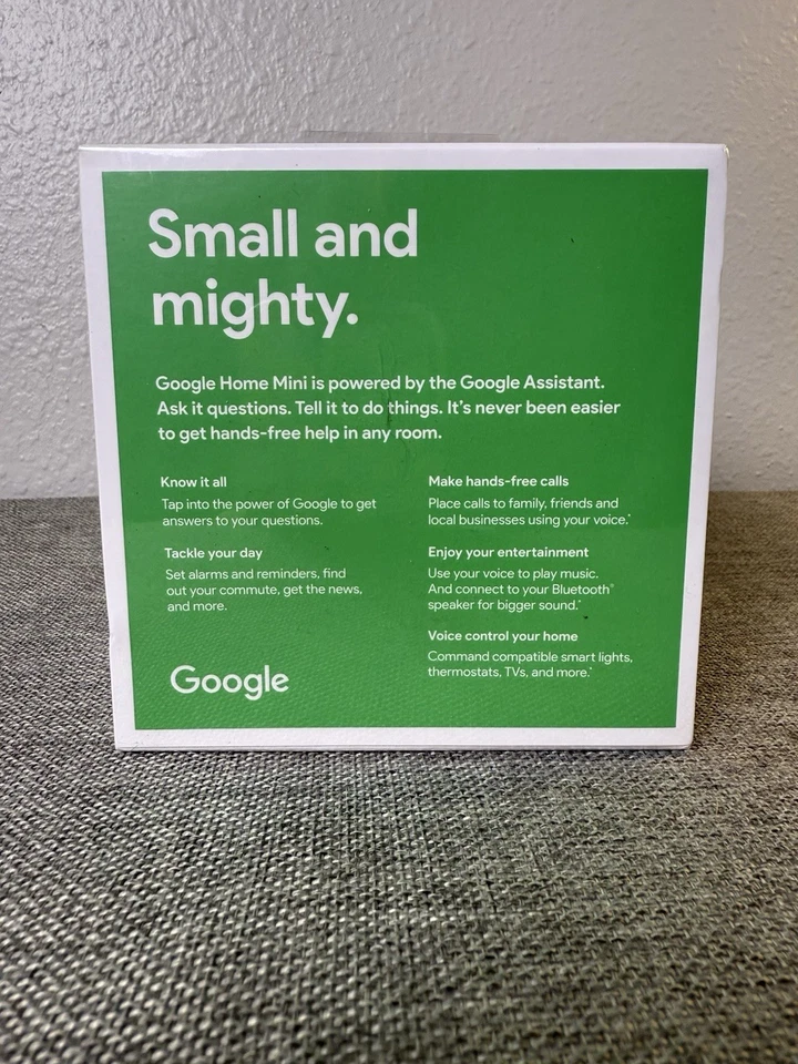 Google Home Mini Smart Speaker Google Assistant (GA00216-Us) Charcoal NEW Sealed - Image 4 of 4