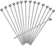 15PCS Cocktail Picks for Drinks, Stainless Steel Cocktail Toothpicks, Reusable