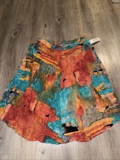 NEW Vintage Mixed Print Midi Skirt Size 22 Earthtones USA made German Fabric