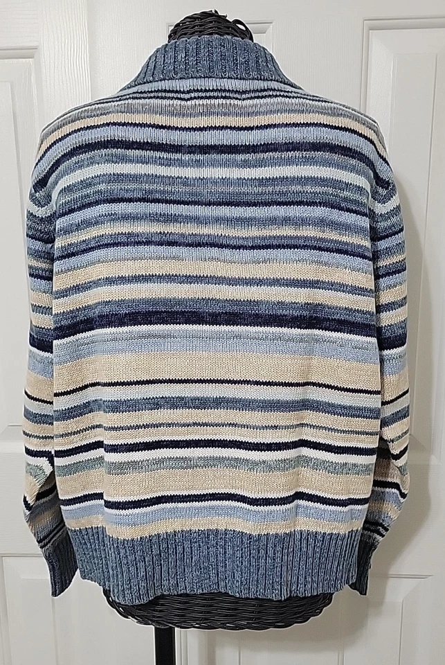 SUÉTER CÁRDIGAN CREMALLERA COLECCIONABLES RELIQUIA TALLA L RAYAS Y PATRÓN LG Foto 2 de 4