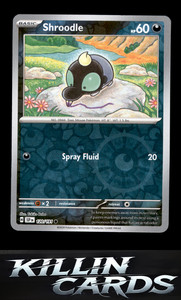 Reverse Holofoil Shroodle 120/191 Pokemon Common SV08: Surging Sparks Card NM