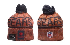Authentic New Era CHICAGO BEARS NFL Fleece Lined Knit Beanie Cap sideline Cap