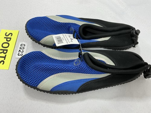 Mens New With Tags Star Bay Pull On Water Shoes Size 10 Blue Black - Picture 3 of 7