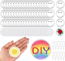100 PCS 2.36 Inch Clear Acrylic Button Pins Badges For DIY Craft Photo