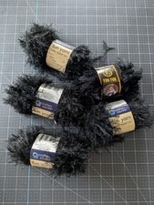 Black Fun Fur Novelty Eyelash Yarn - 5 Skeins