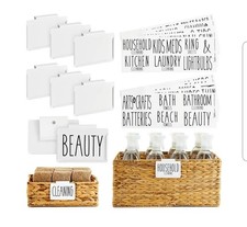 Talented Kitchen Storage Bin Labels and Metal Basket Label Holders-White 3...103