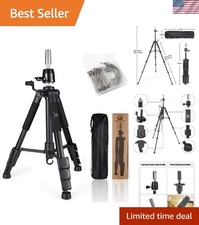 Professional Wig Stand Tripod with Non-Slip Base Height Adjustable Design