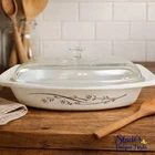 Vintage Pyrex Golden Honeysuckle 1.5 Quart Casserole Dish w/ Glass Lid 033