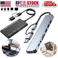 Adapter USB C HUB Type 8 Port 5G Speed Multi USB Splitter For PC Laptop Macbook