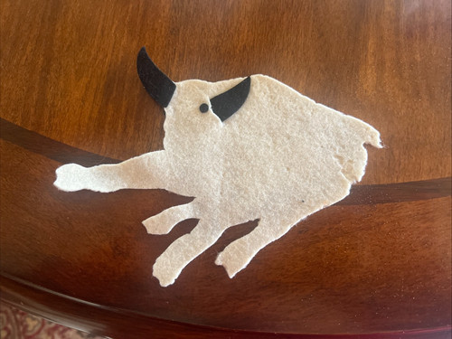Philmont Scout Ranch Vintage Ladies White Felt Bull Patch  BSA