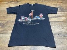 VINTAGE 1991 T-Shirt Mens Small Black Biker Graphic Single Stitch USA Made