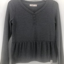 Abercrombie Kids 11/12 Gray Thermal Knit Pepl...